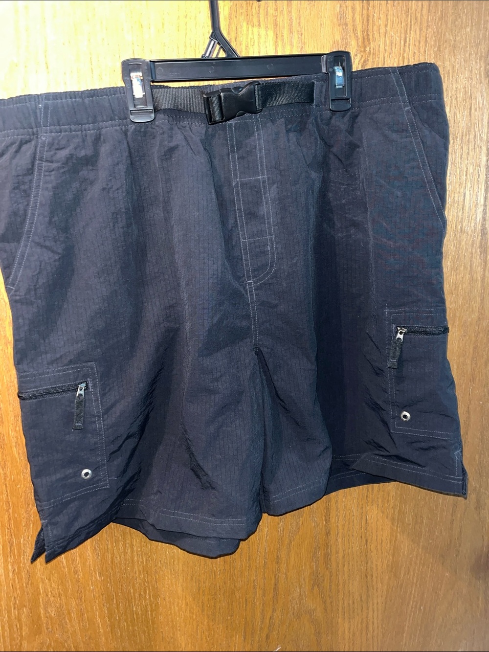 Men's Black Casual Cargo Swim Shorts